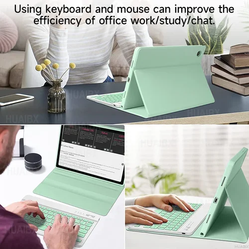 Imagen 2 del producto Para Galaxy Tab S6 Lite Funda de 10,4 pulgadas con teclado, cubierta de teclado desmontable para Samsung Tab S6 Lite SM-P610 P613 P615 P619