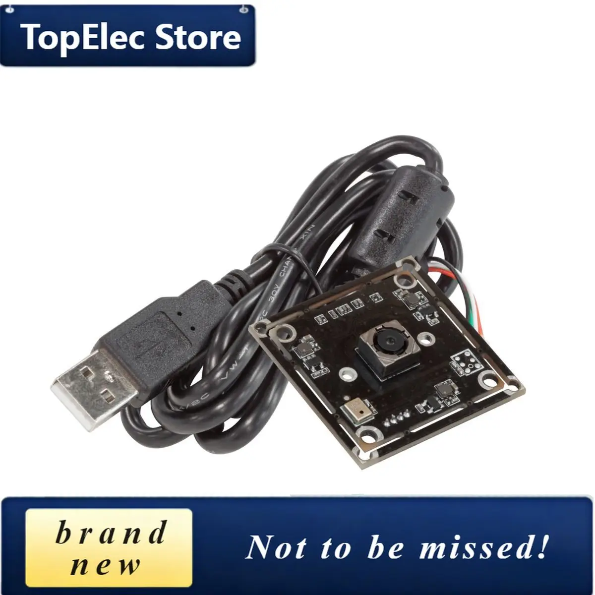TopElec 8MP IMX179 Autofocus USB Camera Module with Single Microphone for Windows, Linux, Android, and Mac OS