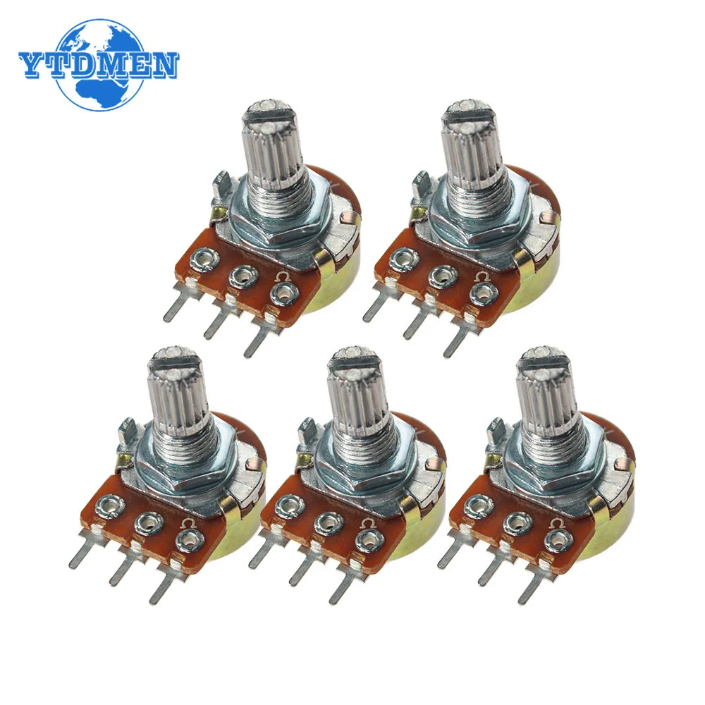 5/10PCS WH148 Potentiometer 15mm 3Pin Linear Taper Rotary 1K 2K 5K 10K 20K 50K 100K 250K 500K 1M Ohm Variable Resistor