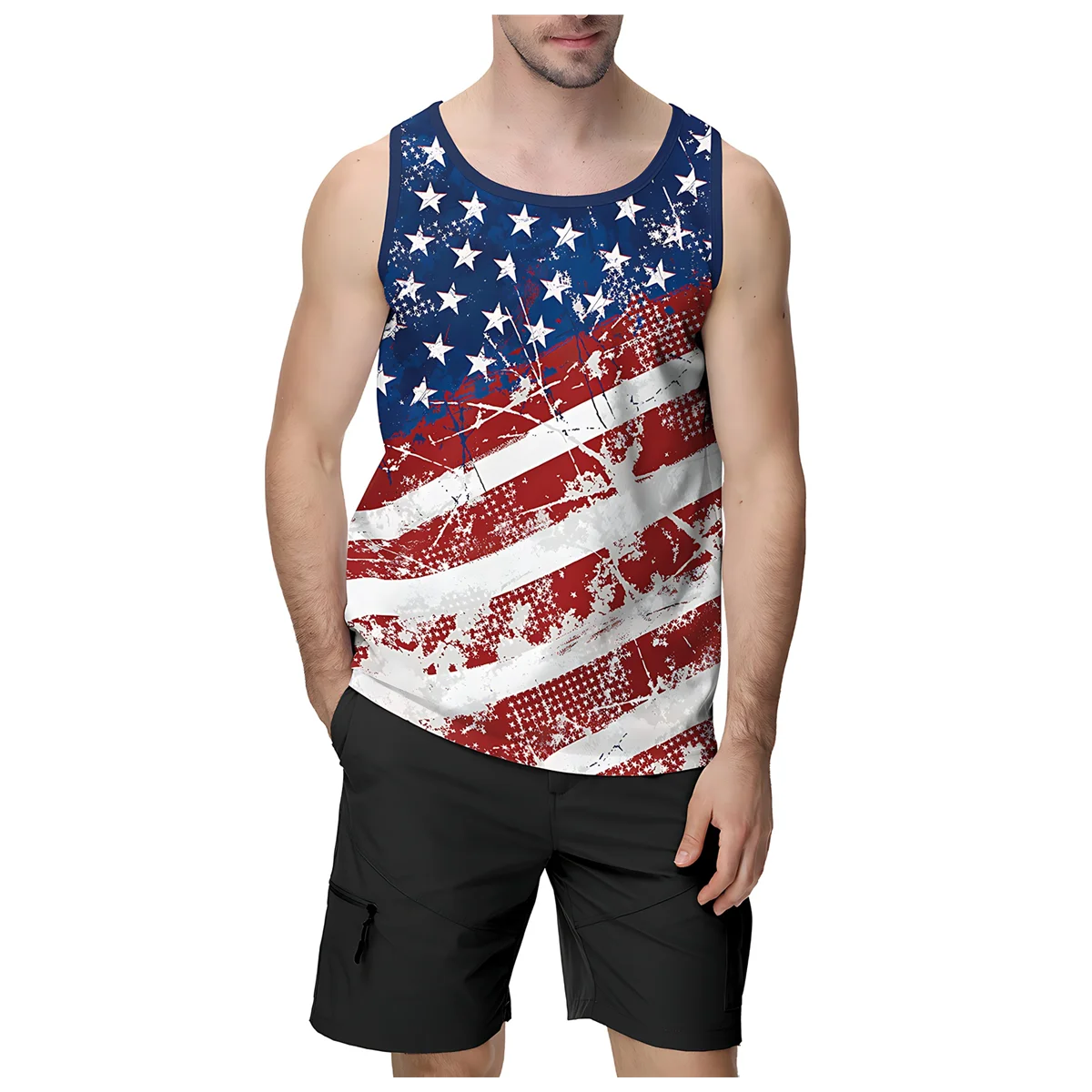 Canotte da uomo CALDE T-shirt senza maniche estive T-shirt da allenamento fresche Canotte sportive da spiaggia CN030-1002 M