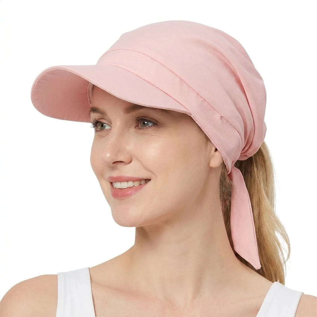 Women Muslim With brim Turban Caps Sun Visor Beach Female Fashion Outdoor Hat  Ladies Headscarf Hat Baseball Cap Sun Hat