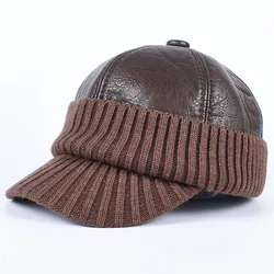 Winter Cap Man Russian Earflap Hat Autumn 2025 Ushanka Outdoor Warm Thick Fleece Lined Dad Hat Knitted Leather Baseball Caps