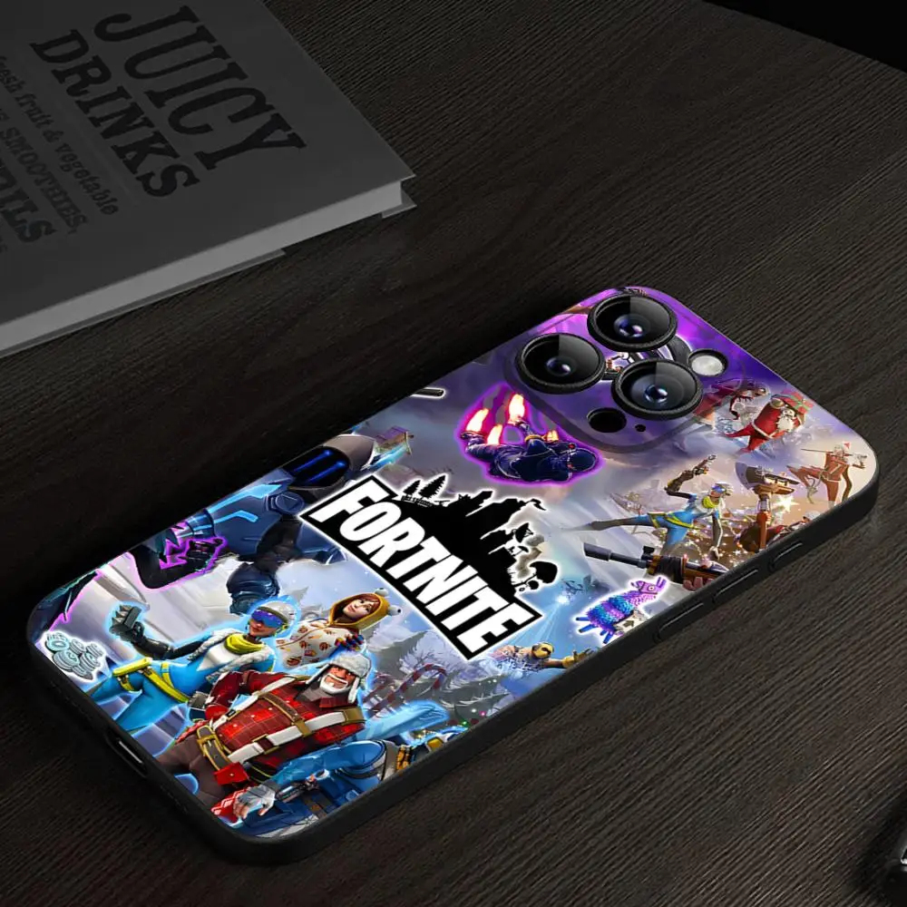 Hot Game Shooting F-FORTNITES Phone Case For IPhone 15 16 13 Pro Max 14 12 11 Xr X 8 7 6 Plus Luxury Back Cover