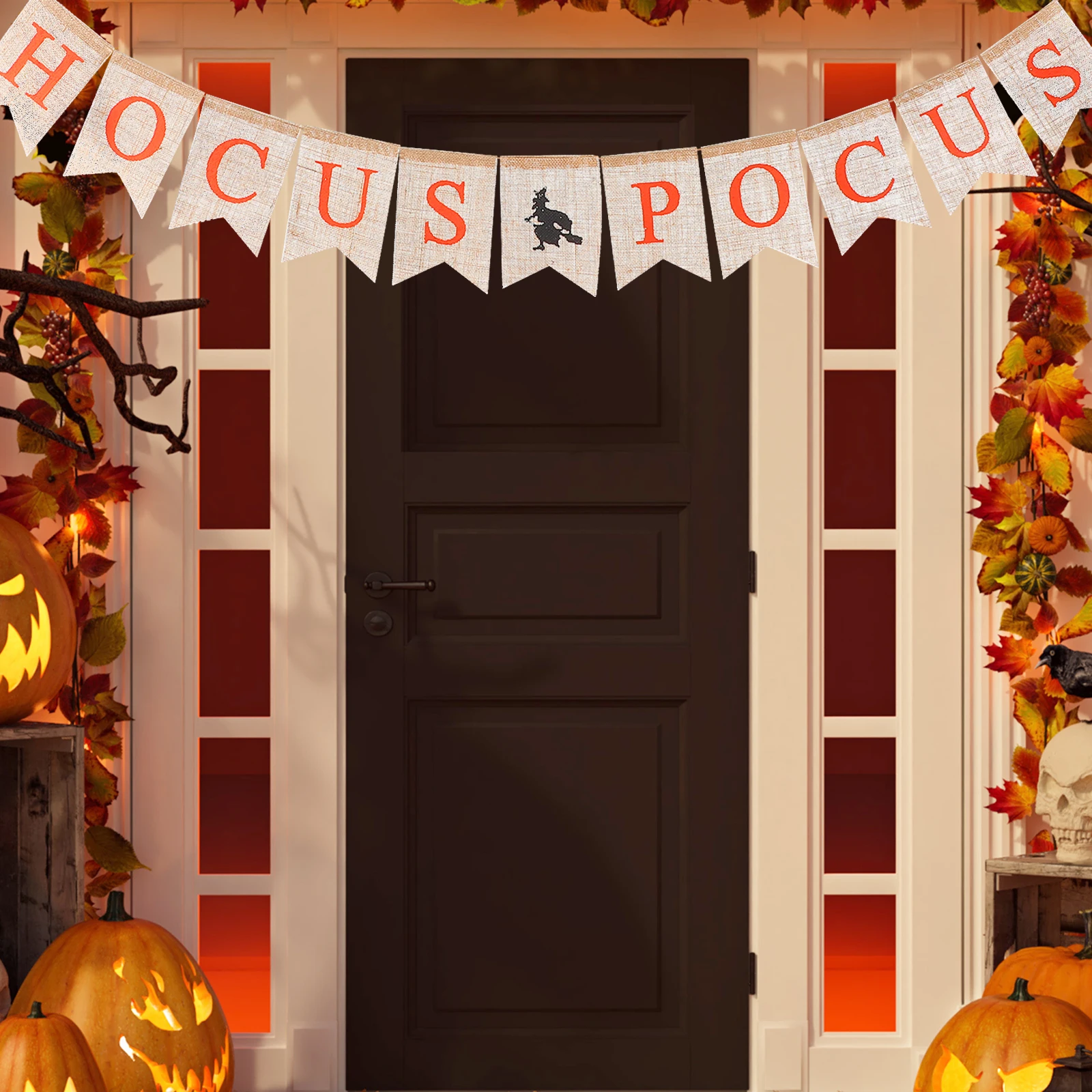 

Creative Halloween Letter Banner Cloth Material Swallowtail Hanging Decoration For Party Fireplace Use 1PC