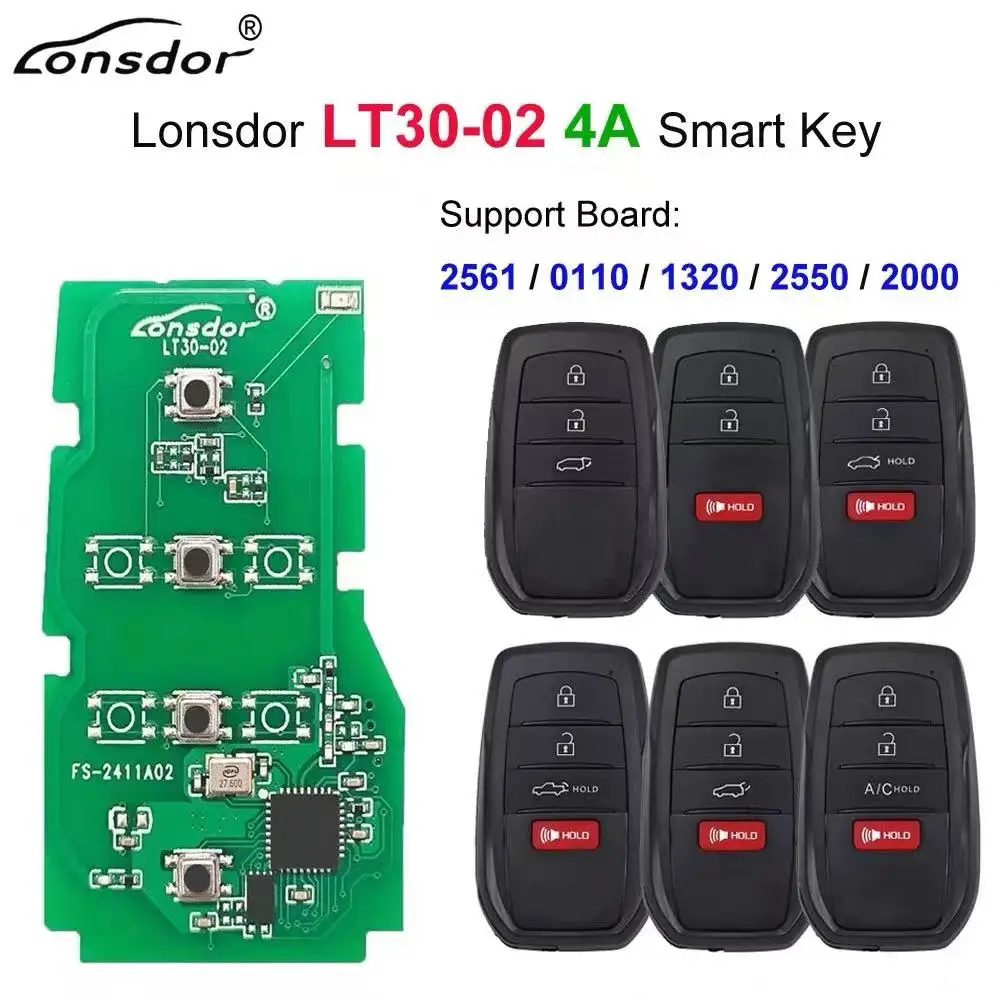 Lonsdor LT30-01 Universal Smart Remote Key 4A Chip Board:2000/2661/1320/2550/0110 For Toyota Corolla Cross Levin Allon Camry