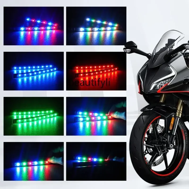 S23 luz da placa de licença da motocicleta um suporte dois sete cores luz ambiente RGB-LED luz de modificação interior do carro