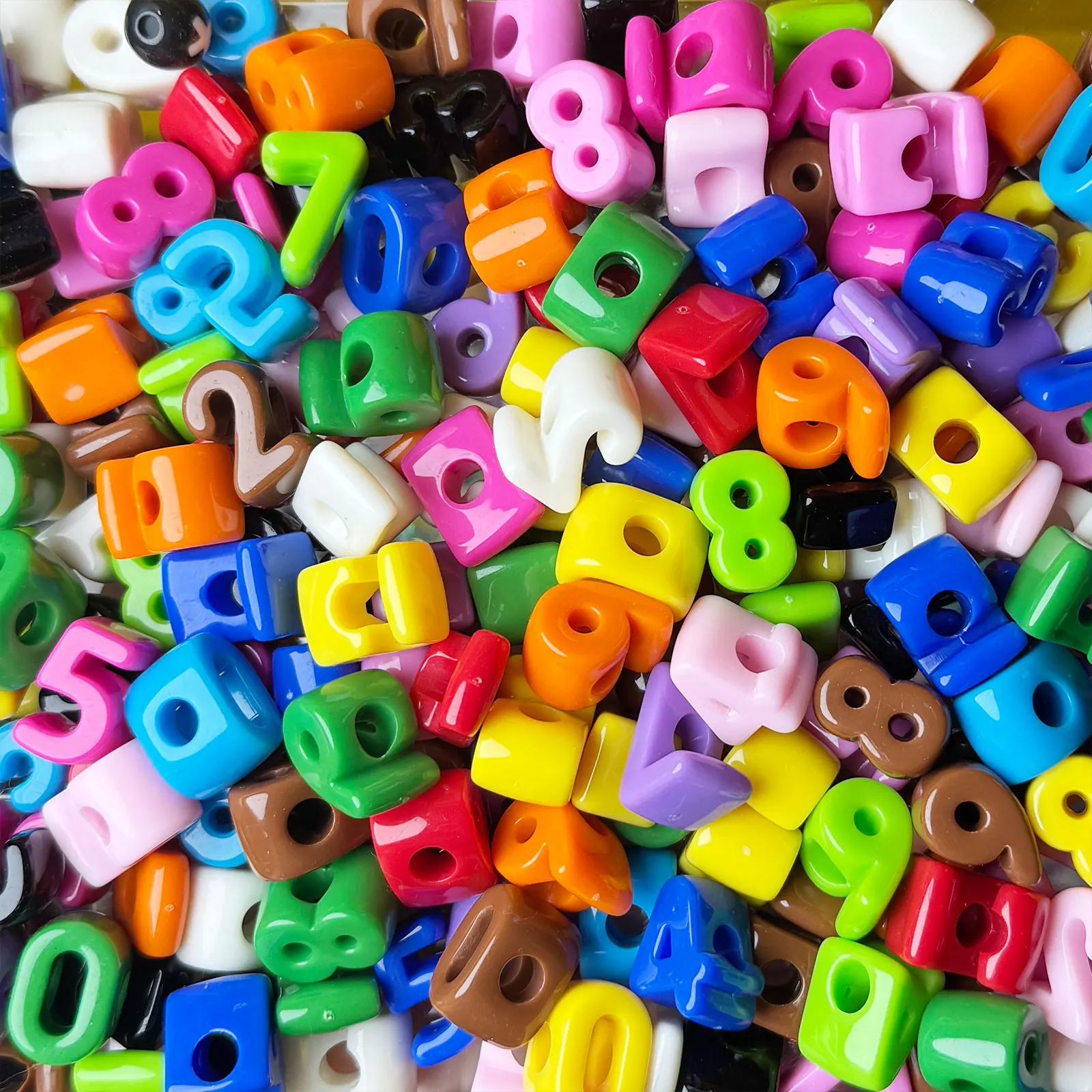 Colorful Arabic Number Beads For Jewelry Making DIY Decorations Phone Chain Keyring Beaded Pen Accessories Children Intelligence