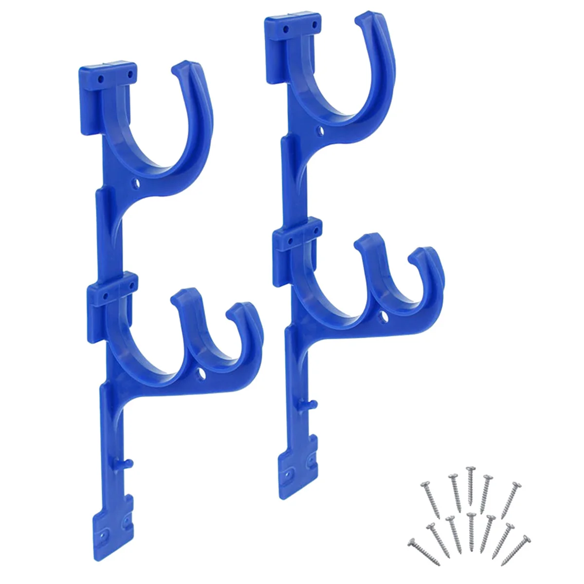 ชุดอุปกรณ์จัดเก็บอุปกรณ์ทำความสะอาดสระว่ายน้ำ 1 ชุด พร้อมราวแขวนพลาสติก ตะขอแขวนตาข่าย สำหรับจัดระเบียบบ้าน สวน โรงเรียน ร้านค้า สีฟ้า