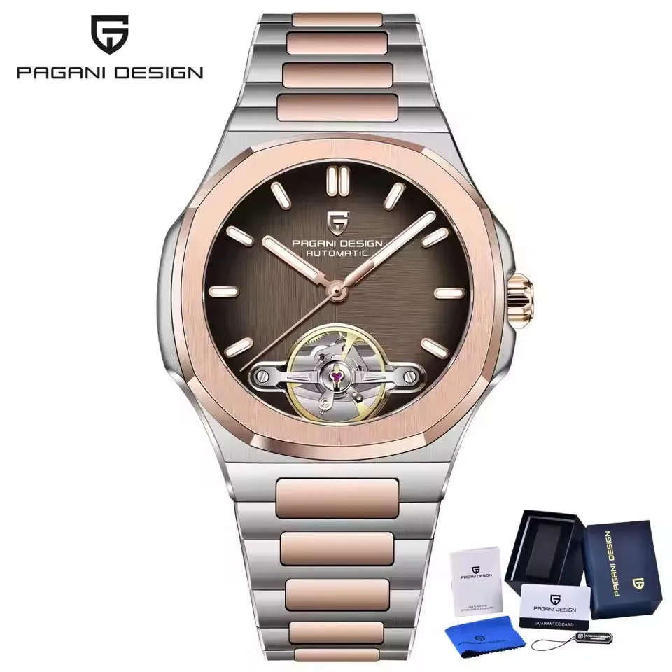 PAGANI DESIGN Nieuwe Mechanische Hollow-Out Tourbillon Mannen Horloge Sport Elegante Saffier Waterdicht Horloge Japan Movt 316L Stalen Klok