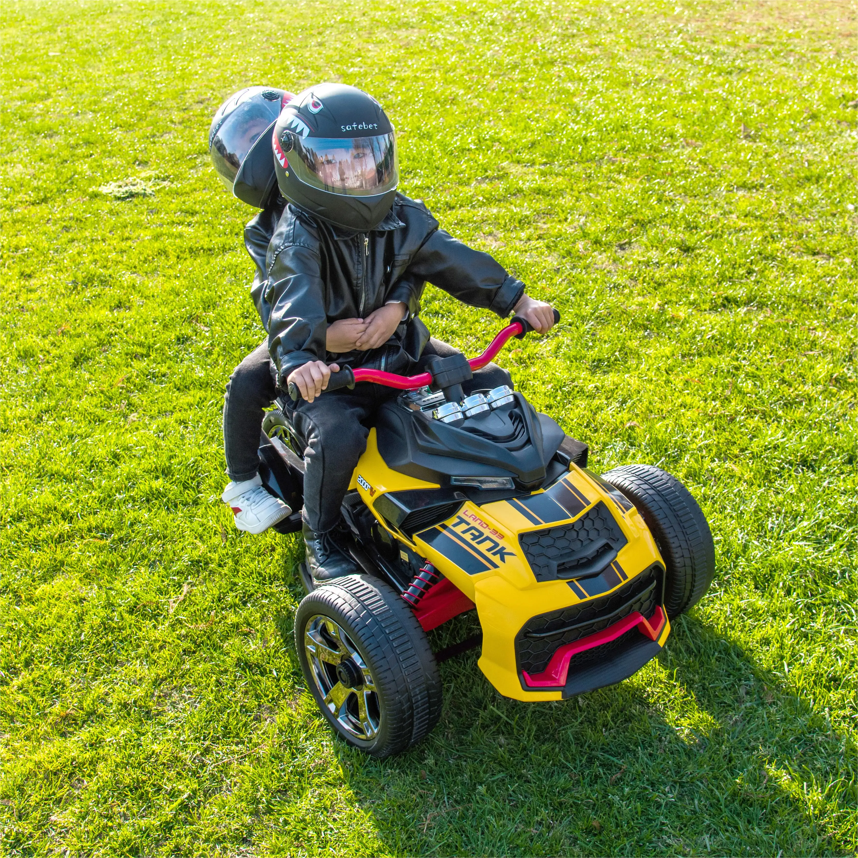 24V Kids Ride On ATV, 3-kołowy pojazd elektryczny, zasilany bateryjnie jazda na motocyklu dla chłopców i dziewcząt ze światłami LED, muzyka