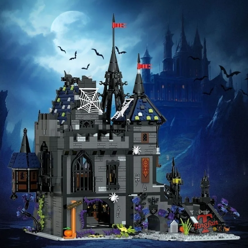 3007PCS Creative Expert Dracula Castle Building Blocks Street View Architecture MOC Modular Model Kit DIY Puzzy Toy Gift for Kid