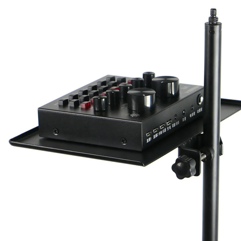 

Sound Card Tray Microphone Stand Shelf for Instrument Accessory Easel Rack Clamp-on Utility Laptop Drum