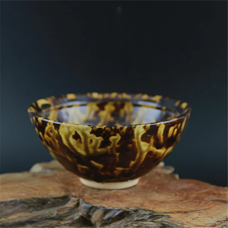 

Chinese Vintage Song Kiln Porcelain Tortoise-shell Glaze Bowl Teabowl Teacup