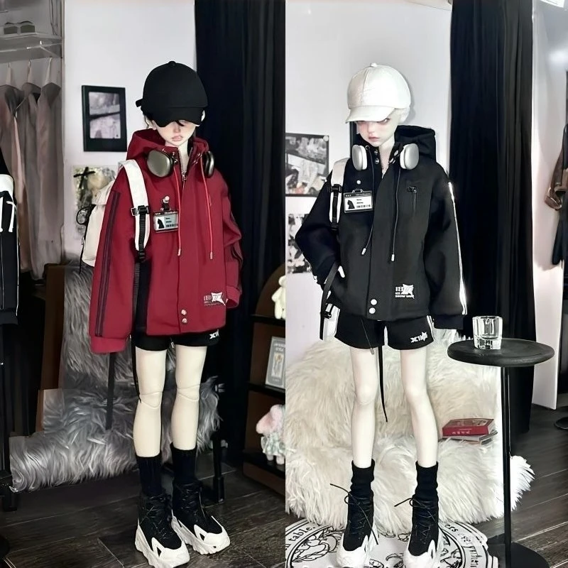 

Fashion 1/4 Doll's Clothes Suit for 45cm Bjd Doll Coat+shorts+socks+card Dress Up Toys Handsome Cool Doll Accessories, No Doll
