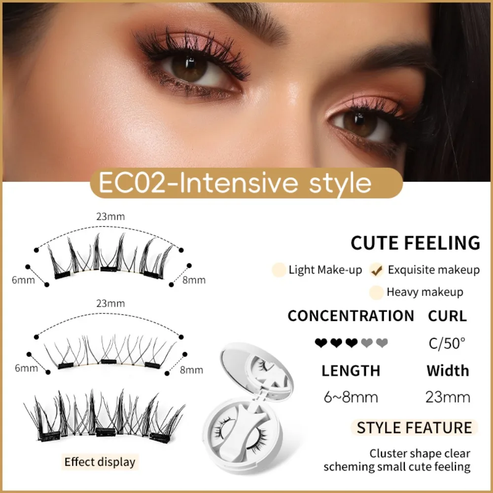 

С аппликатором, набор магнитных ресниц, клей не требуется, многоразовый набор накладных ресниц, имитация встроенного ящика для хранения