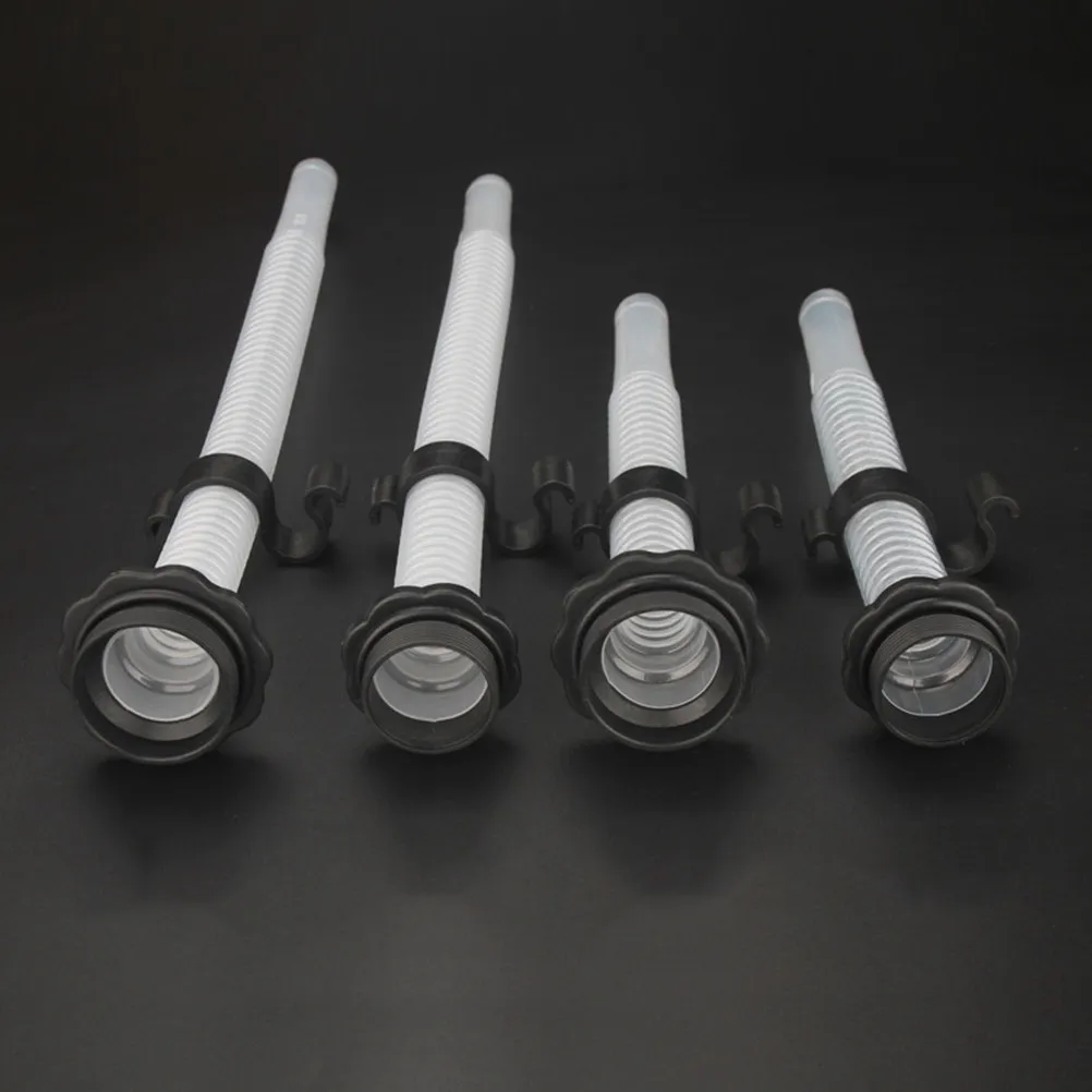 2Pcs Oil Guide Pipe Gas Can Spout Replacement Plastic Extended Flexible Filter for Water Bucket Fuel Transfer Black