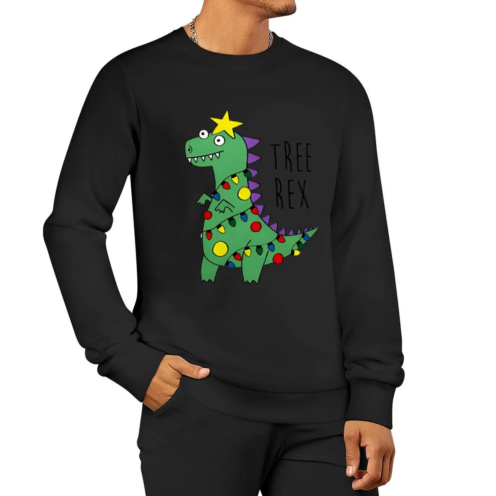 

Christmas Tree Rex T-Rex Funny Pullover Hoodie men's sweat-shirt men's sweat-shirt set anime clothes sweatshirts