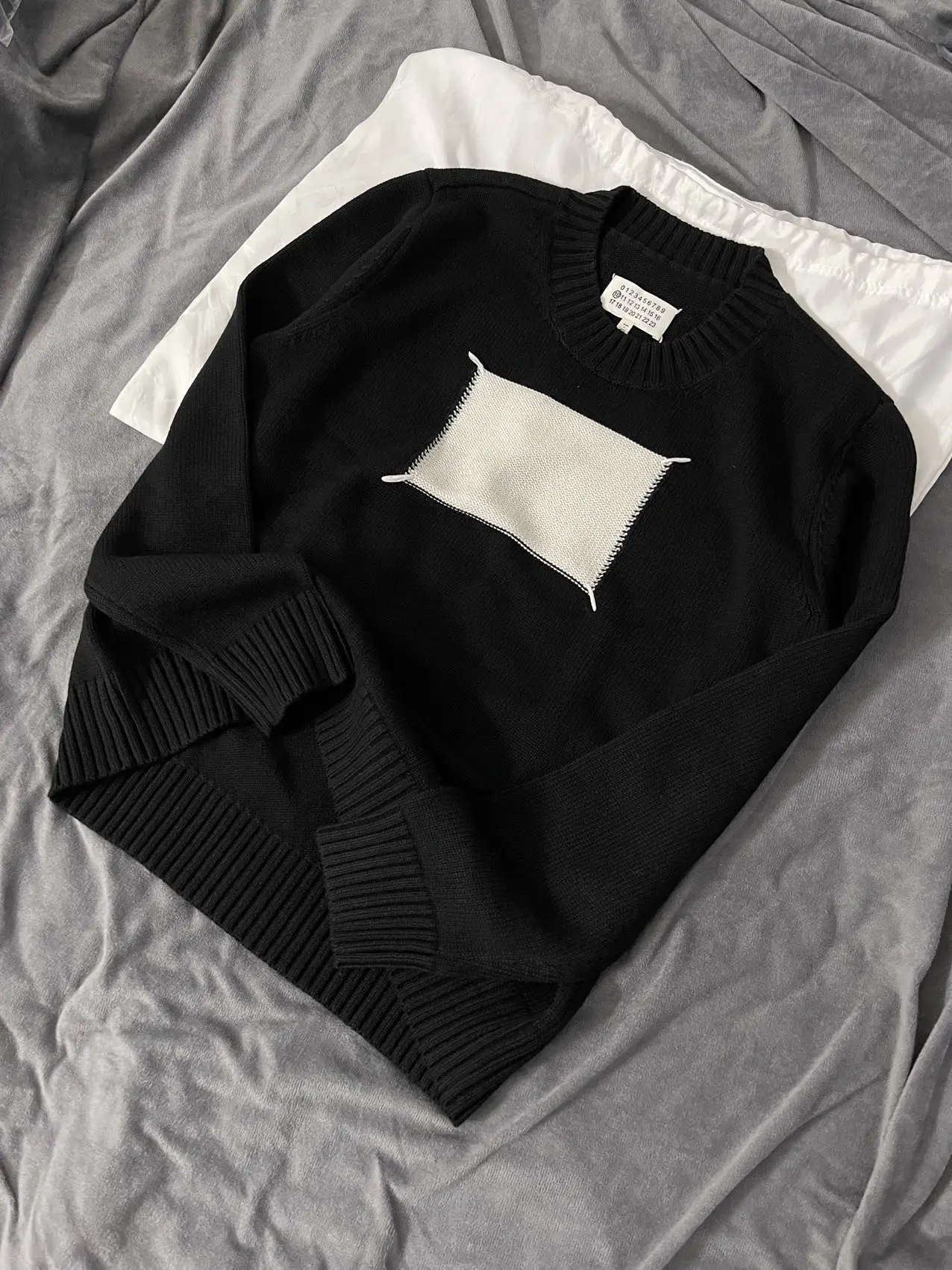 

Margie Sle 20AW round Ne Blank Blo Sweater ex Wool Knitted irt Streetwear Neutral Long Sve Loose Fit Knitted S...