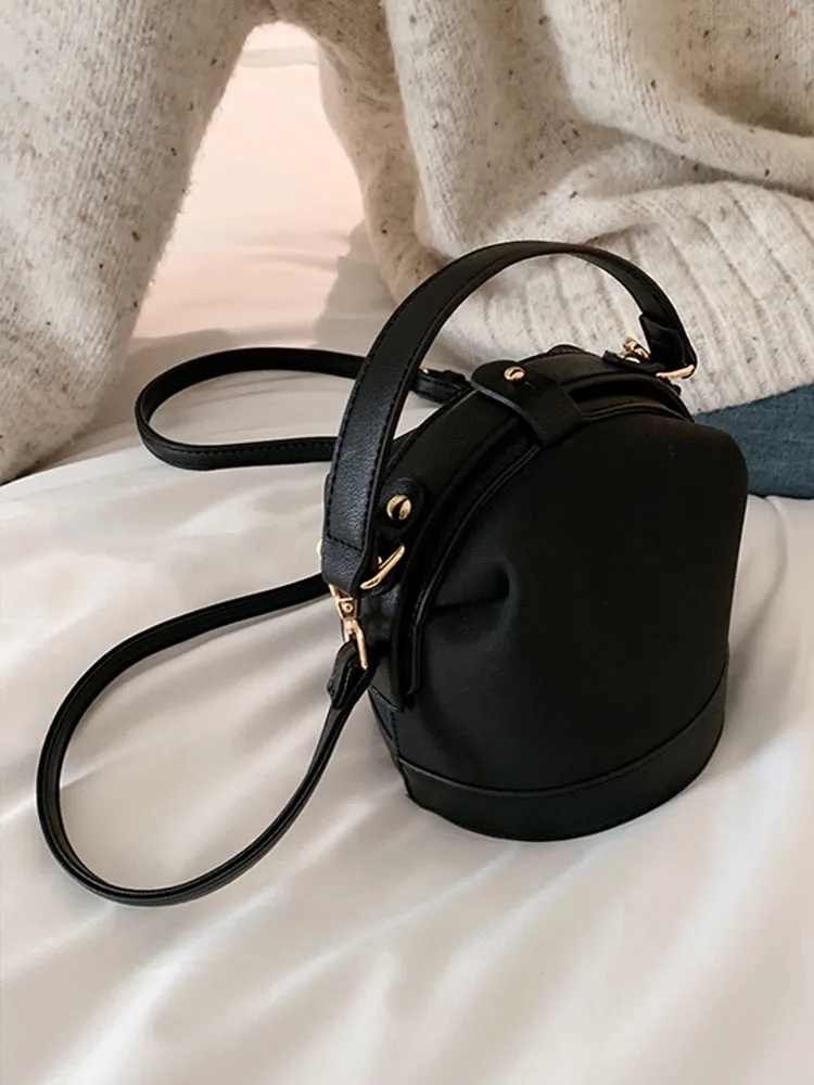 Women Bucket Bags French Style Vintage Trend All-Match Handbag 2022 New Fashion Contrast Color Ladies Shoulder Crossbody Bag