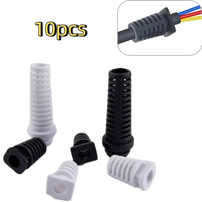 10pcs 4.6/5.2/6mm Cable Gland Connector Rubber Strain Relief Cord Boot Protector Wire Cable Sleeve Power Tool Cellphone Charger