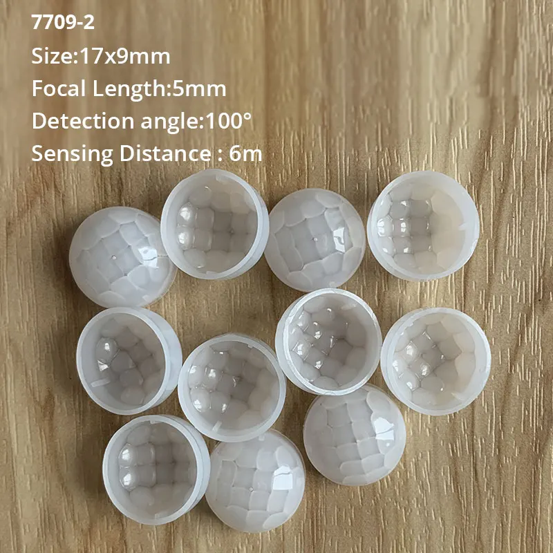 광학 HDPE 적외선 유도 프레넬 렌즈, 초점 거리 5mm PIR 렌즈 감지 거리 6m, 5 개