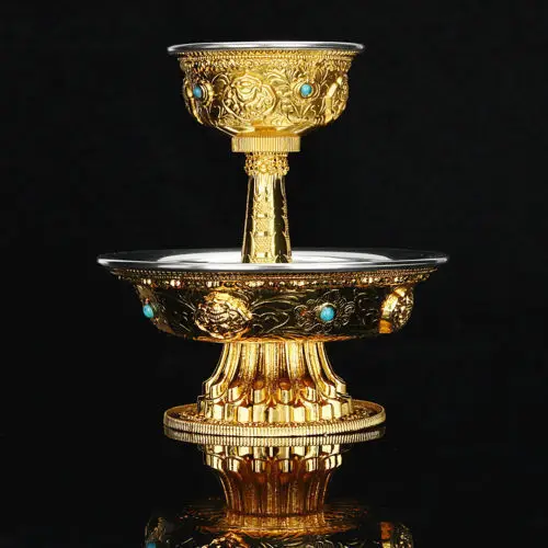 

Tibetan Tibet Buddhist Mikky Offering Bowl Water Cup Divine Focus Ritual Vessel Collection Ornaments