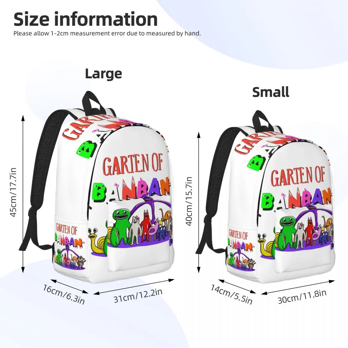 Garten Of Banban Game Lover Backpack for Men Women Teenage High School Hiking Travel Daypack College Shoulder Bag Outdoor