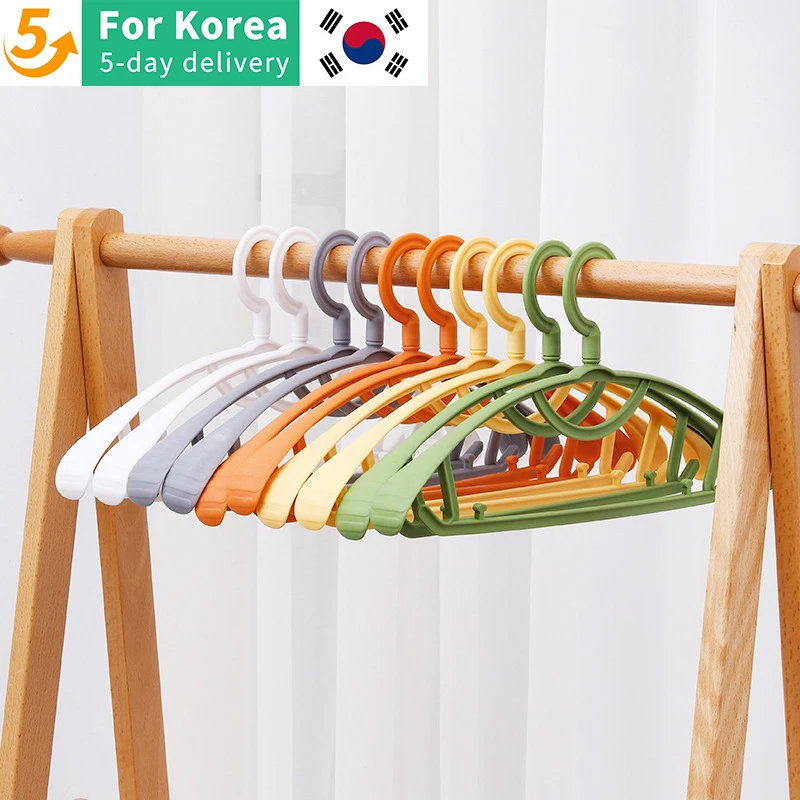 10PCS Wide Shoulder Non Slip Clothes Hanging Dormitory Bedroom Storage Clothes Special Yellow Orange Clothes Hanging