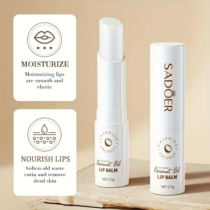 Coconut Lip Balm - บํารุงและให้ความชุ่มชื้นยาวนานสําหรับผู้ชายและผู้หญิง - Daily Care Lip Balm