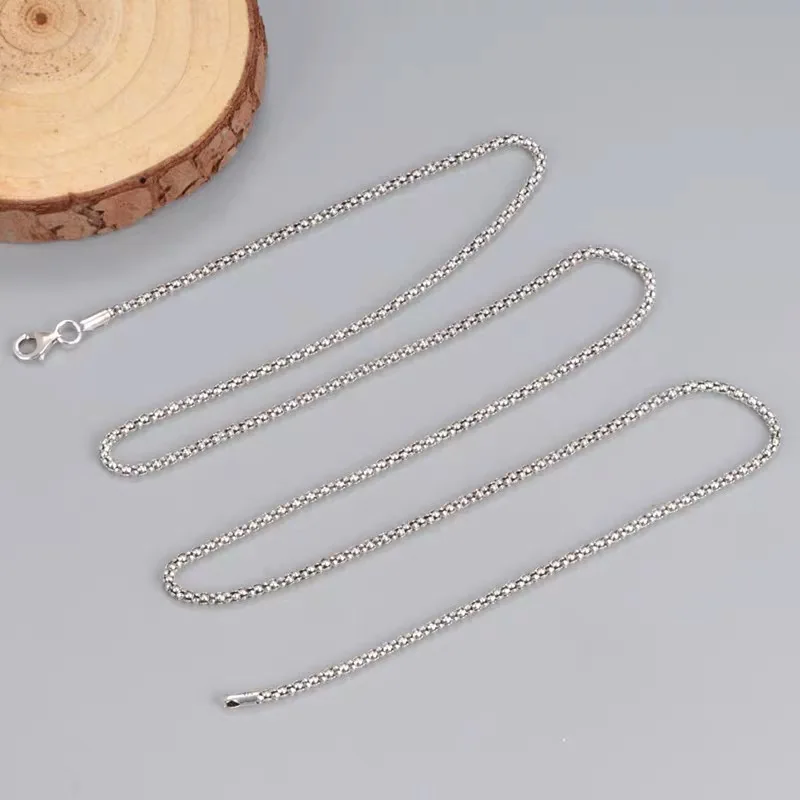 True Silver Popcorn Necklace Men Women S925 Sterling Silver Corn Necklace Girls Thai Silver Long Chain Pendant Necklace Jewelry