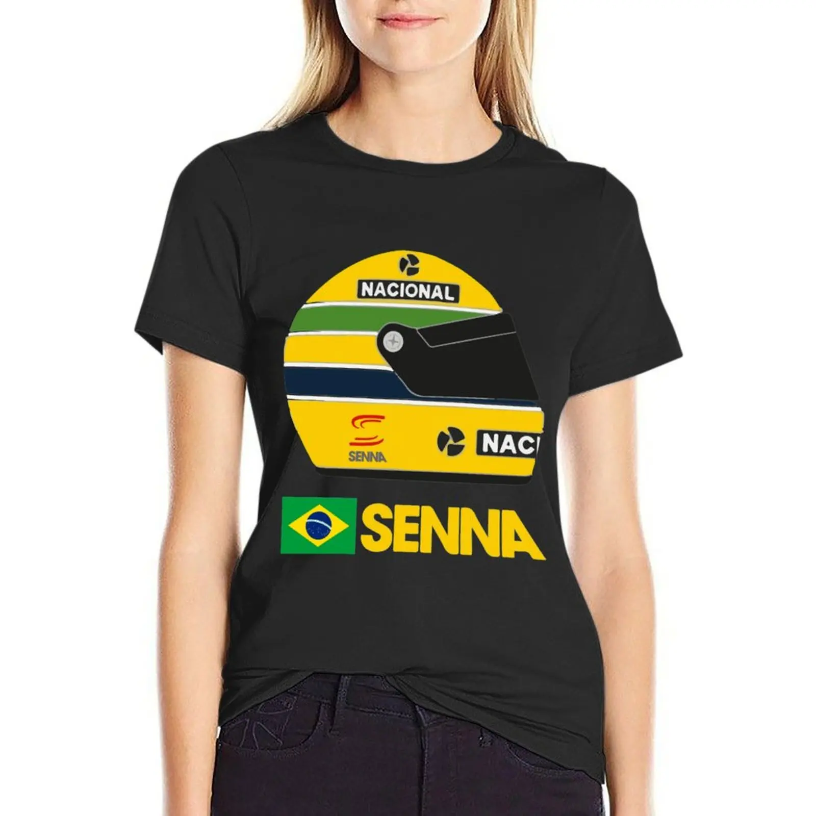 Ayrton Senna T-Shirt Dame Kleidung plus Größe Tops Hemden Grafik T-Shirts T-Shirt Kleid für Frauen sexy