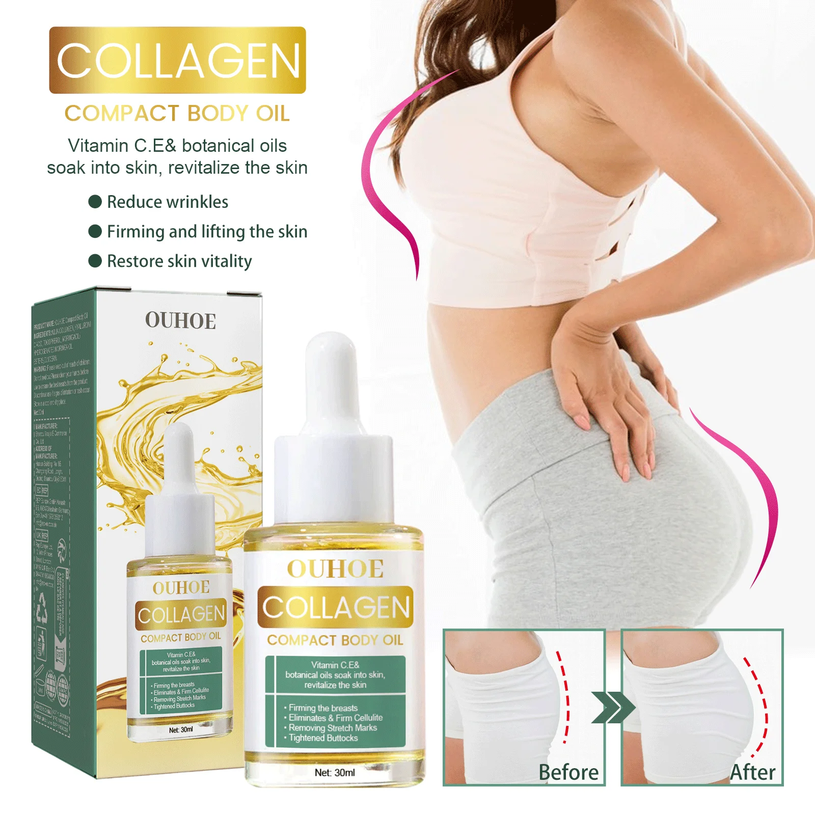 

Collagen Body Tightening Oil Overnight Toning Whip For Loose Skin Overnight Toning Body Firming Skin Firming Massage Oil