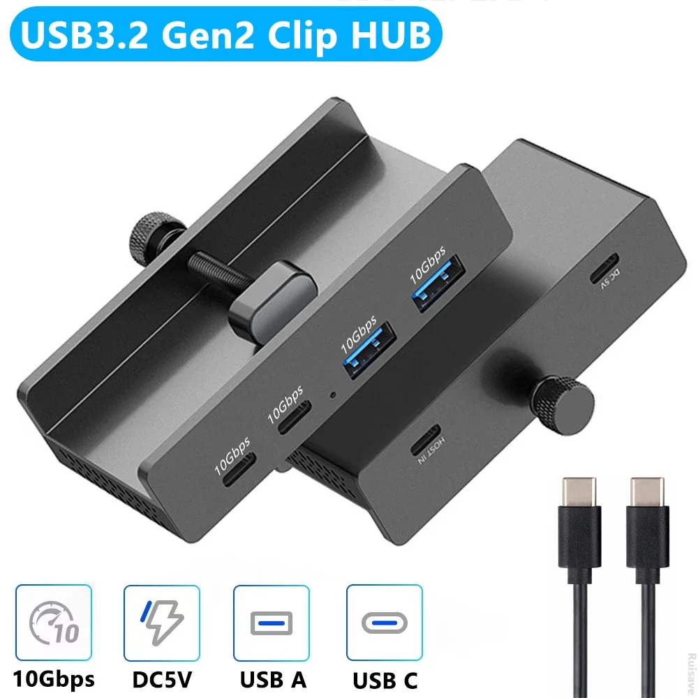 

Концентратор 10 Гбит/с USB3.2/3,0/2,0, адаптер-сплиттер, универсальная внешняя док-станция с несколькими зажимами для iMac Macbook Lenovo, аксессуары для настольных ПК