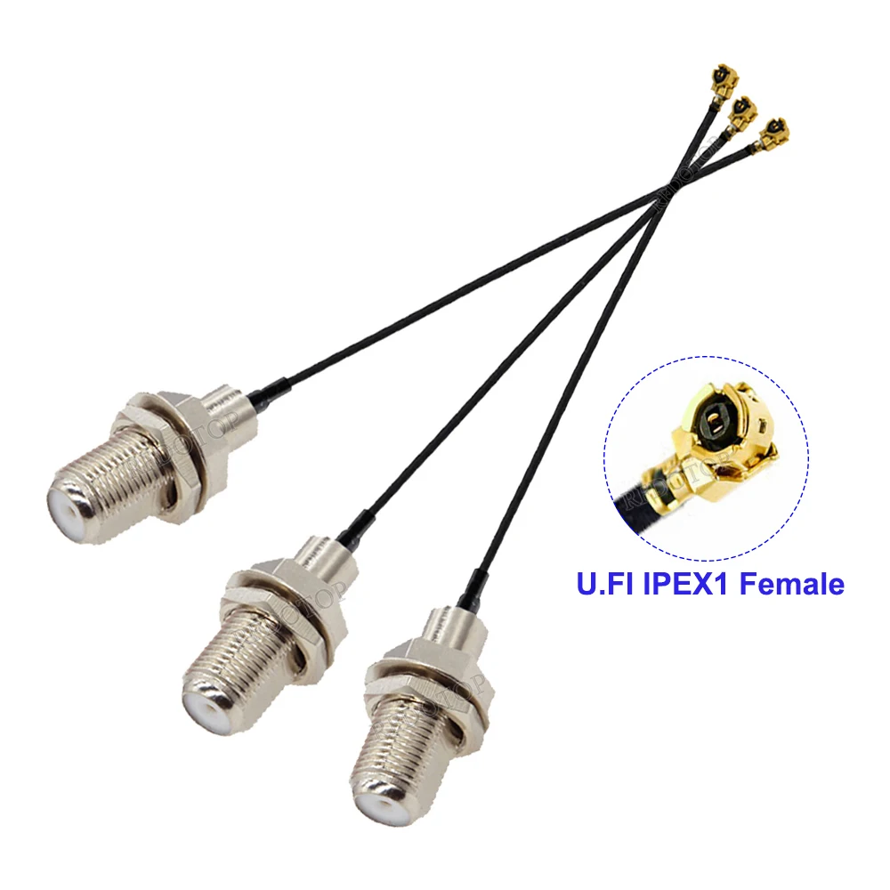 10PCS/Lot F to  Cable U.fl 1 Female to F Female Bulkhead RF1.13 Cable 1.13mm RF Coaxial Pigtail Antenna Extension Jumper