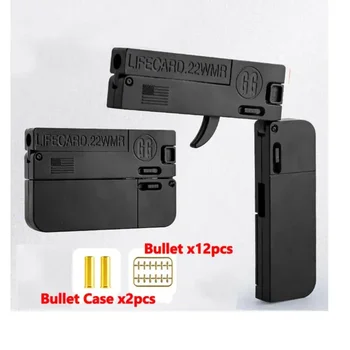 LifeCard folding toy gun toy card gun soft bullet alloy shooting model adult children&#x27;s birthday gifts