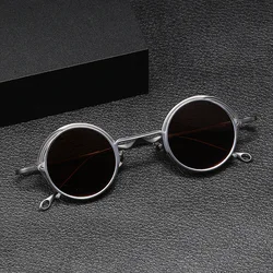 New Retro Round Literary Pure Titanium Glasses Frame Men High Quality Fashion Myopia Reading Women Personalized Eye Glasse