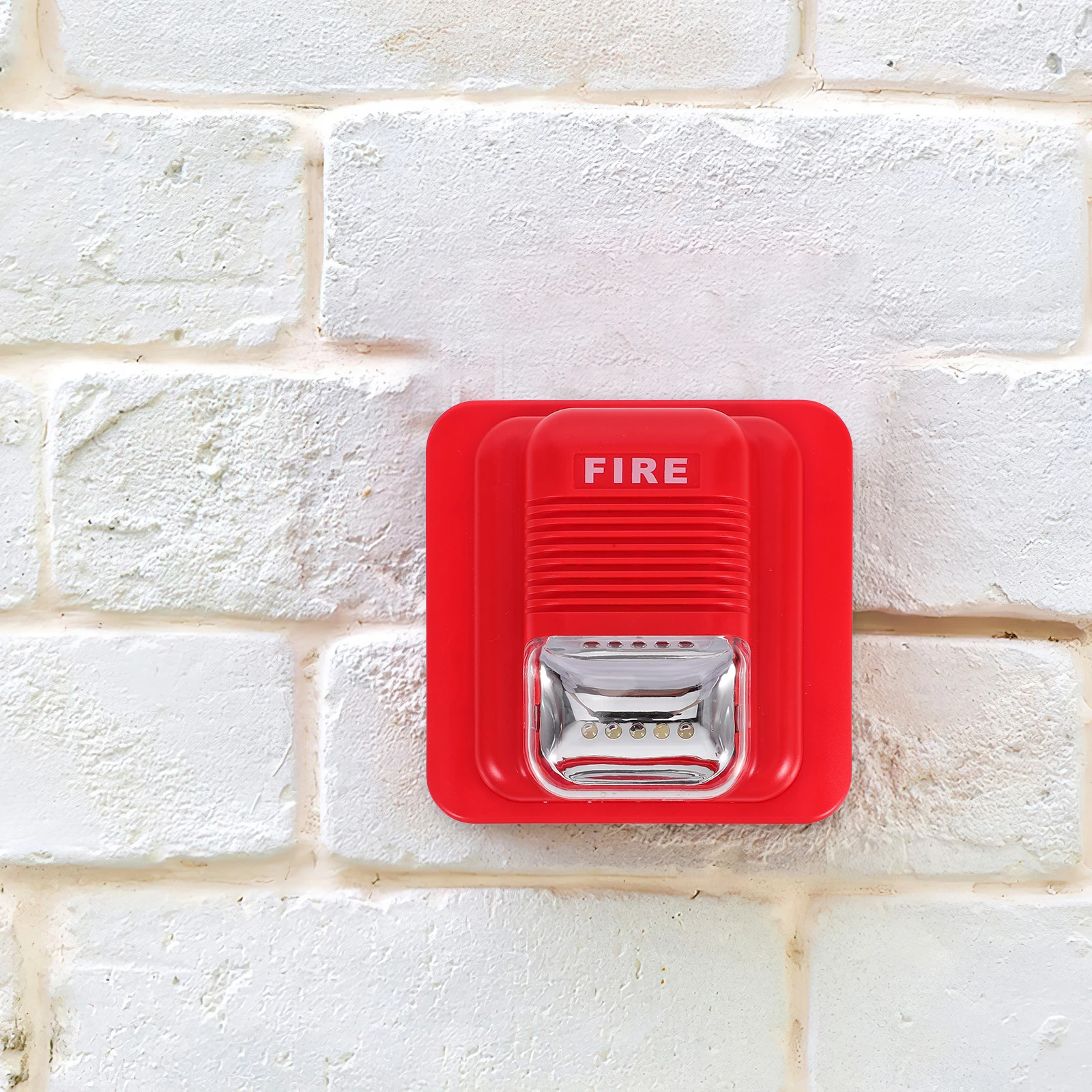 Sirena d'Allarme Antincendio con Suono Forte e Luce LED Lampeggiante, Compatta, Portatile, Resistente e Impermeabile per Esterni