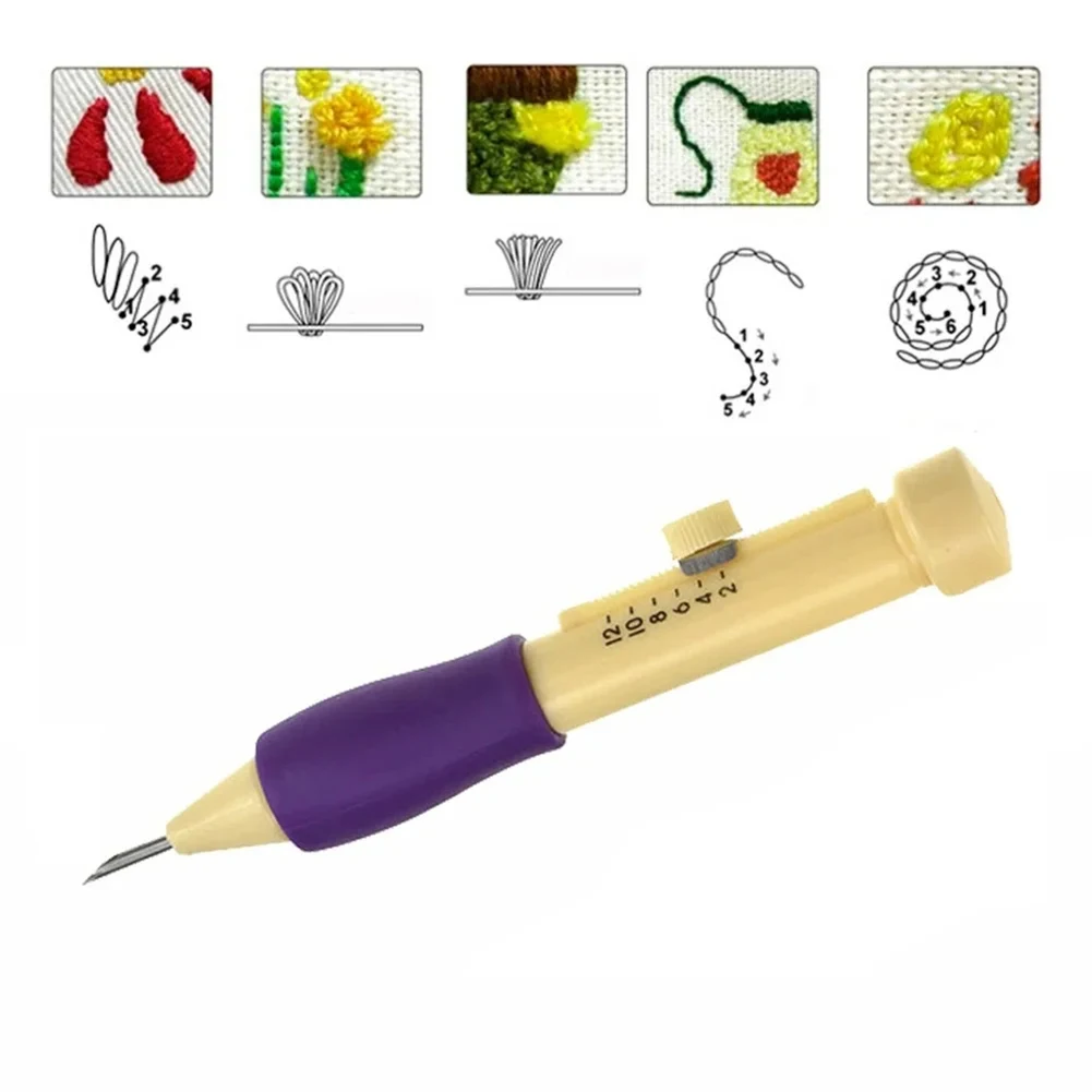 Functional Home Stamping Pen Embroidery Fine Flower Handmade Needle Needlework Traditional Weaving Convenience