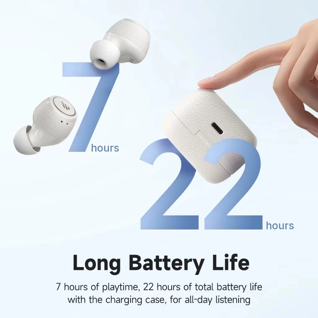 Edifier T30 نشط إلغاء الضوضاء سماعة بلوتوث سماعات لاسلكية بلوتوث 5.4 IP54 مقاومة للماء 22H وقت اللعب #4