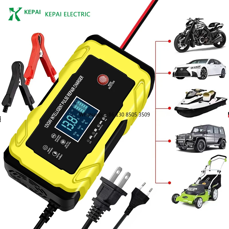 12V 10A 24V 5A Repair Battery Charger Automatic Switch Smart Pulse Repairing Motorcycle and Car Battery Chargers