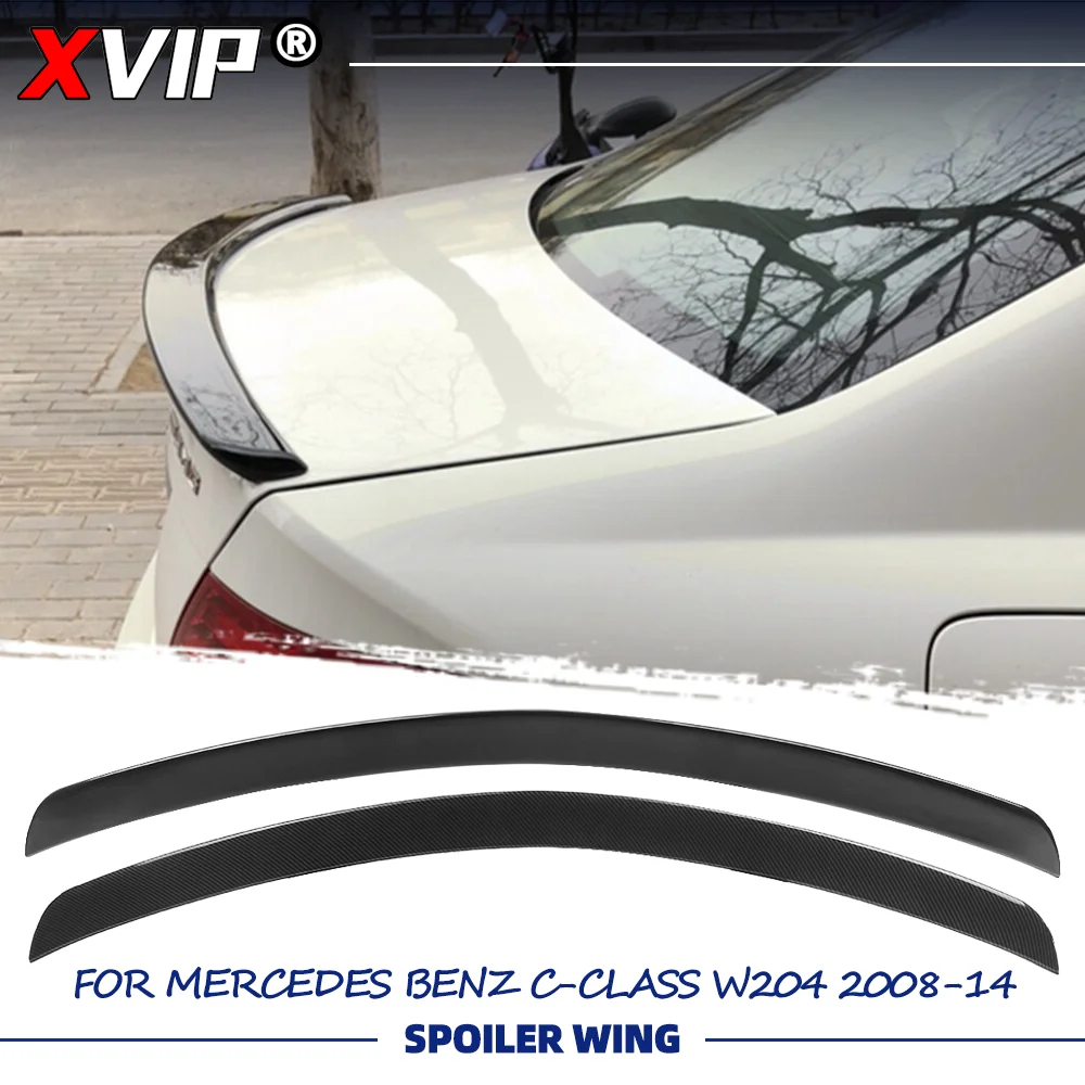 

XVIP Glossy Black Glossy Carbon Fiber Look AMG Style Rear Spoiler Wing For Mercedes Benz C-Class W204 4-Door 2008-2014