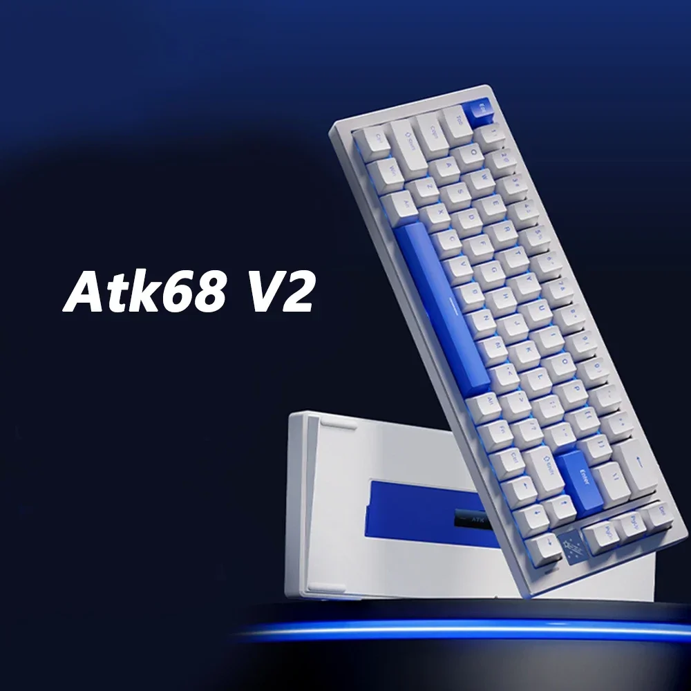 ATK 68 V2 Mechanical Keyboards Low Delay Hot Plug RGB Backlight 8000hz Gaming Keyboard Ergonomics Wired Customize Keyboard