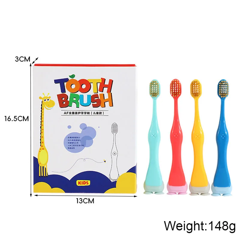 Cartoon Silicone Children's Toothbrush Soft Fur Early Education Dental Care Cleaning Kids Brush Oral Health Bottom Suction Cup