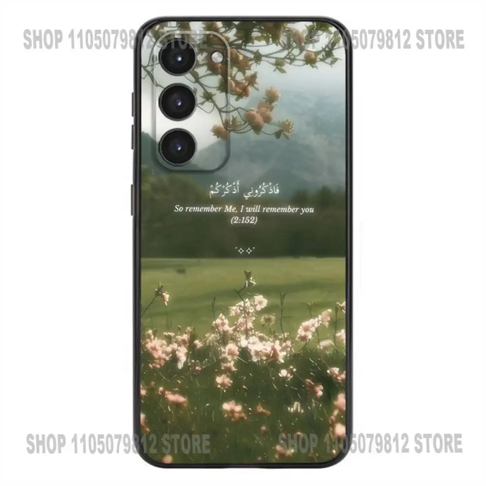 Arabic Quran Islamic Muslim Phone Case For Samsung Galaxy A32,21s,22,31,52,53,72,73,Note20,8,9,10,J7duo Silicone Black Cover