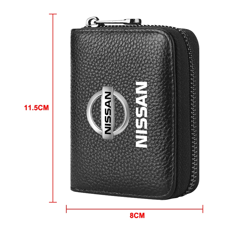 New Leather Men Car Driver's License, ID Card, Bank Card Wallet For Nissan Nismo Tiida Teana Skyline Juke X-trail Almera Qashqai