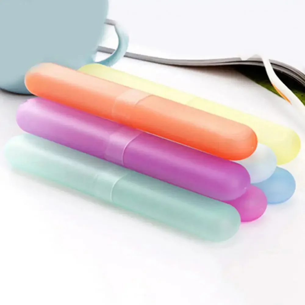 Travel Portable Toothbrush Box Breathable Toothbrush Storage Box Frosted Dustproof Toothbrush Protection Boxes Cover