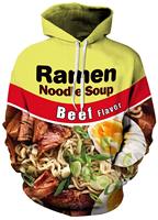 3D Ramen Chicken Noodle Soup Hoodie Beef Sweatshirt For Men Women Cotton Cute Autumn Unisex Casual Jacket Tracksuit