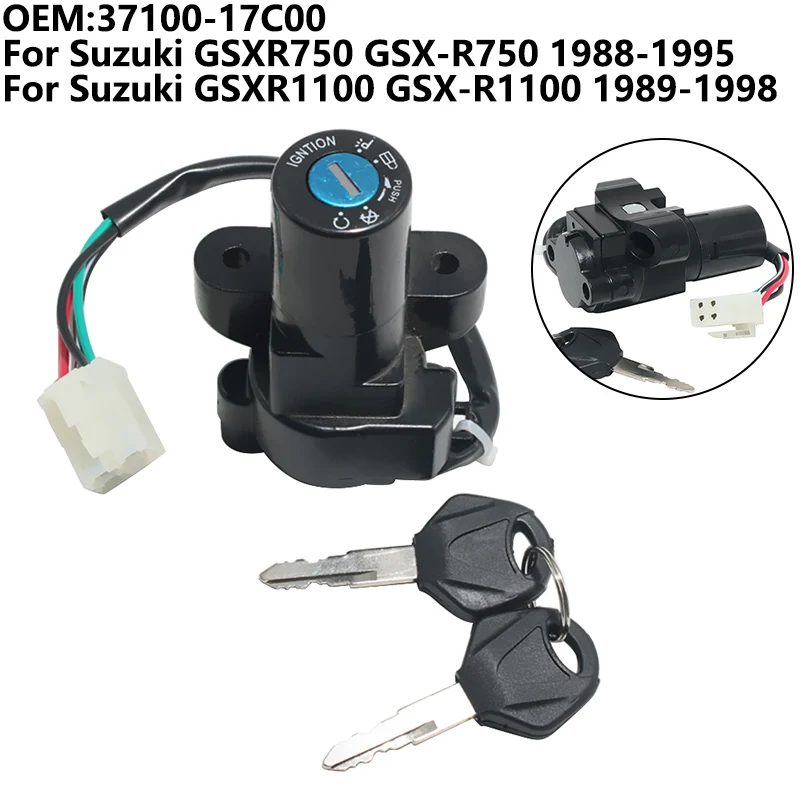 

Ignition Switch Lock Key Sets For Suzuki GSXR 750 GSXR750 GSX-R750 GSXR1100 GSX-R1100 GSXR 1100 37100-17C00
