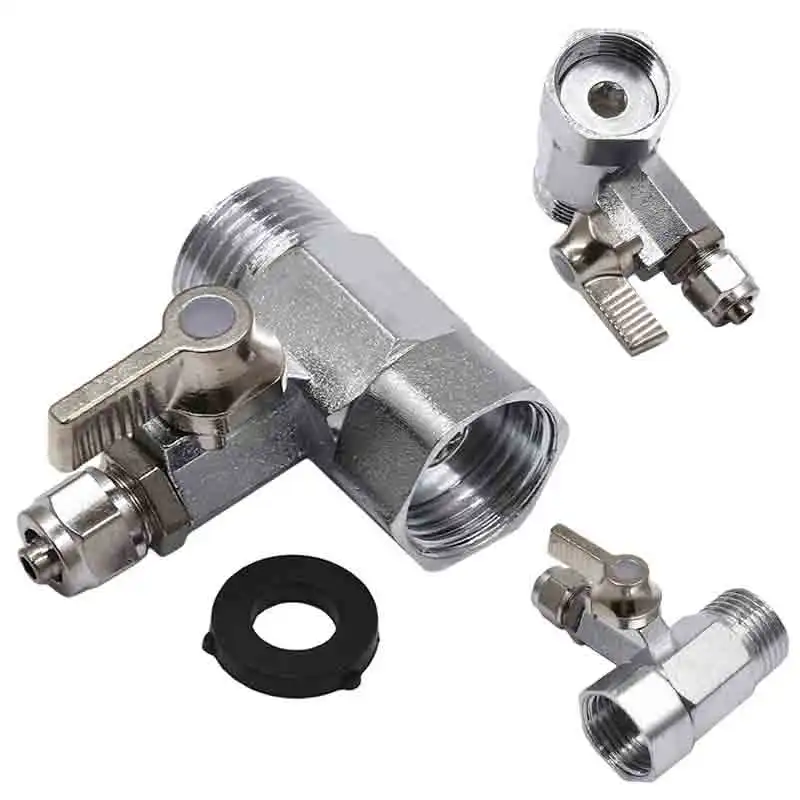 Copper Ball Valve Three-way With Live Joints Two-way Switch Water Pipe Diverter Tap Washing Machine Access