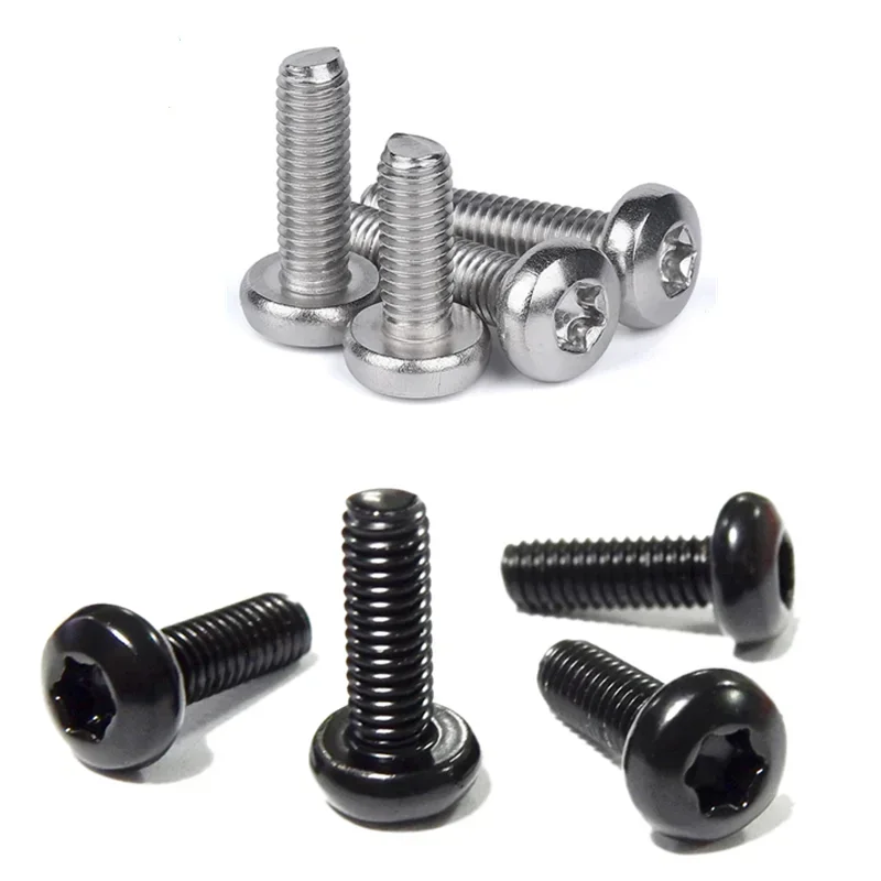 Black 304 Stainless Steel Hexalobular Socket Six-Lobe Torx Button Round Pan Head Screw Bolt M2 M3 M4 M5 M6 M8 50/10Pcs GB2672